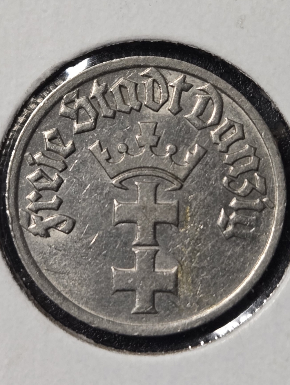 1932 Free City of Danzig Poland 1/2 Gulden High Grade Nickel Coin - Rare